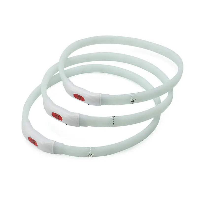 YES4PETS Medium 55CM LED Dog Collar USB Rechargeable Night Glow Flashing Light Up Safety Pet Collars - Home & Garden >