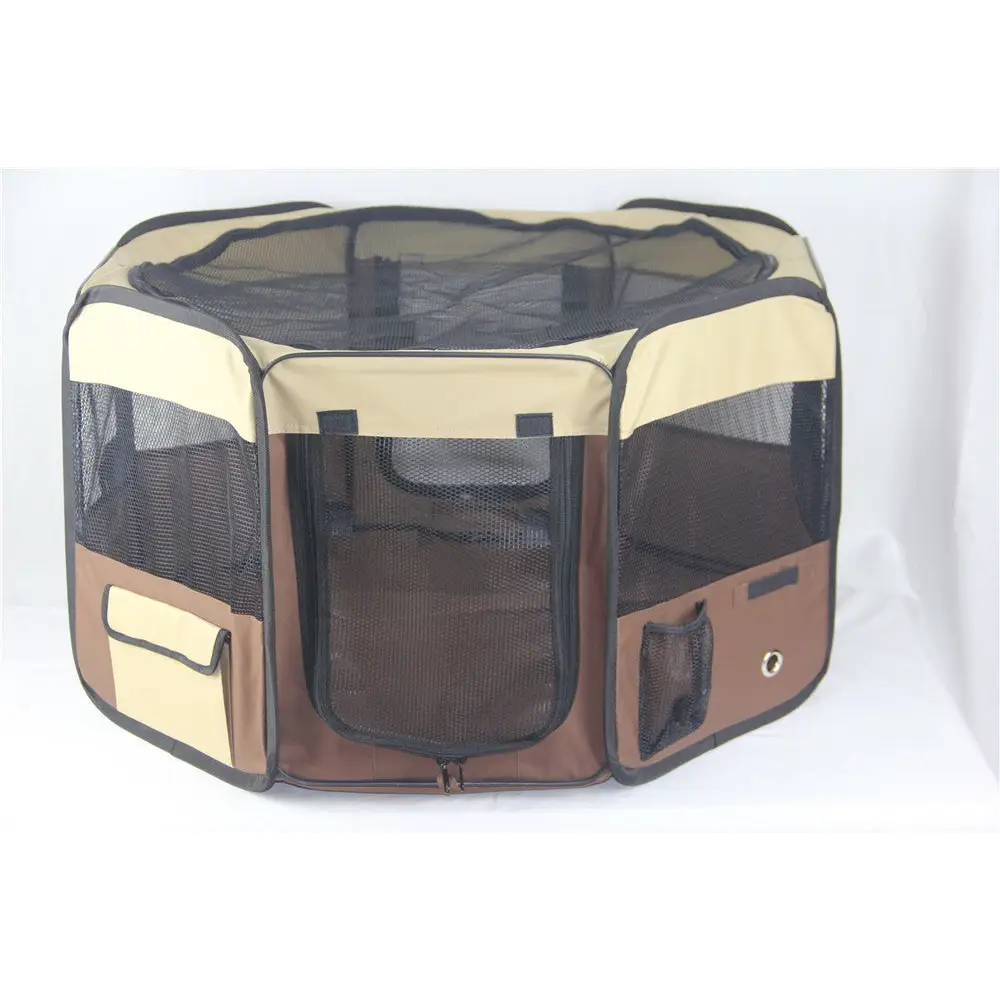 YES4PETS Medium Brown Pet Dog Cat Puppy Rabbit Tent Soft Playpen - Pet Care > Dog Supplies > Dog Playpens & Gates