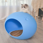 YES4PETS Medium Cave Cat Kitten Box Igloo Cat Bed House Dog Puppy House-Blue - Pet Care > Cat Supplies > Cat Furniture