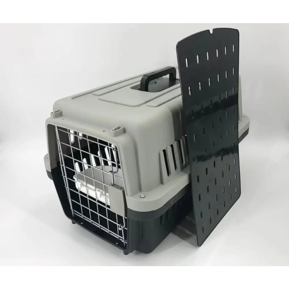 YES4PETS Medium Dog Cat Crate Pet Carrier Airline Cage With Bowl & Tray-Black - Pet Care > Dog Supplies > Dog Carriers