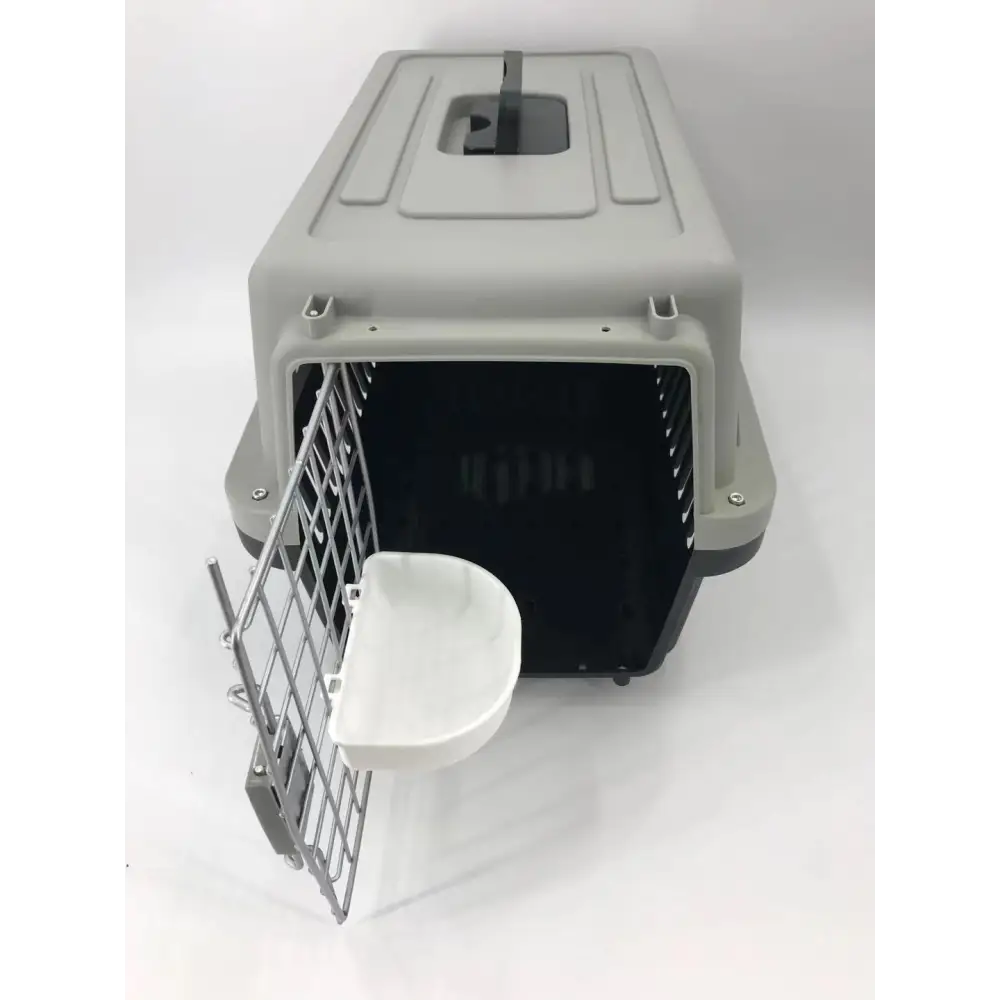 YES4PETS Medium Dog Cat Crate Pet Carrier Airline Cage With Bowl & Tray-Black - Pet Care > Dog Supplies > Dog Carriers