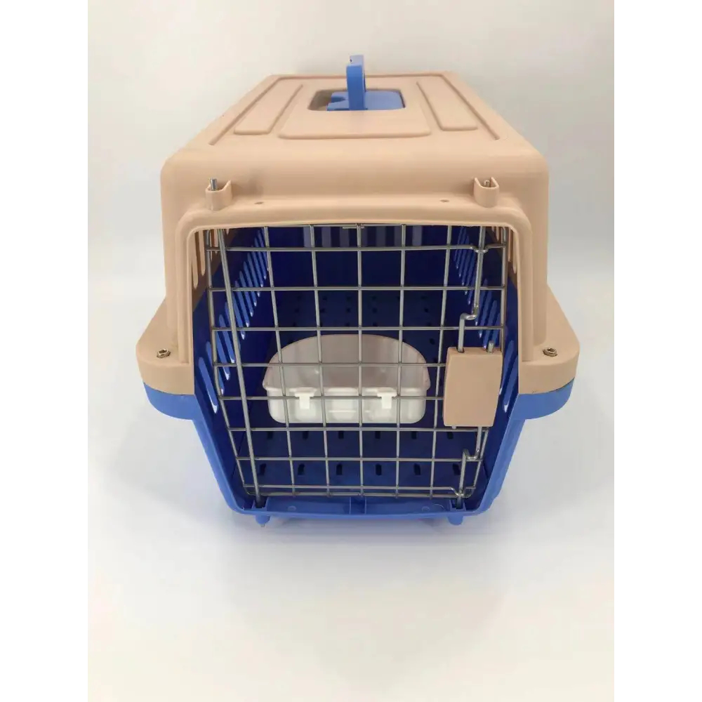 YES4PETS Medium Dog Cat Crate Pet Rabbit Carrier Airline Cage With Bowl & Tray-Blue - Pet Care > Coops & Hutches >