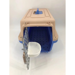 YES4PETS Medium Dog Cat Crate Pet Rabbit Carrier Airline Cage With Bowl & Tray-Blue - Pet Care > Coops & Hutches >