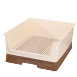 YES4PETS Medium Dog Potty Training Tray Pet Puppy Toilet Trays Loo Pad Mat With Wall Brown - Pet Care > Dog Supplies >