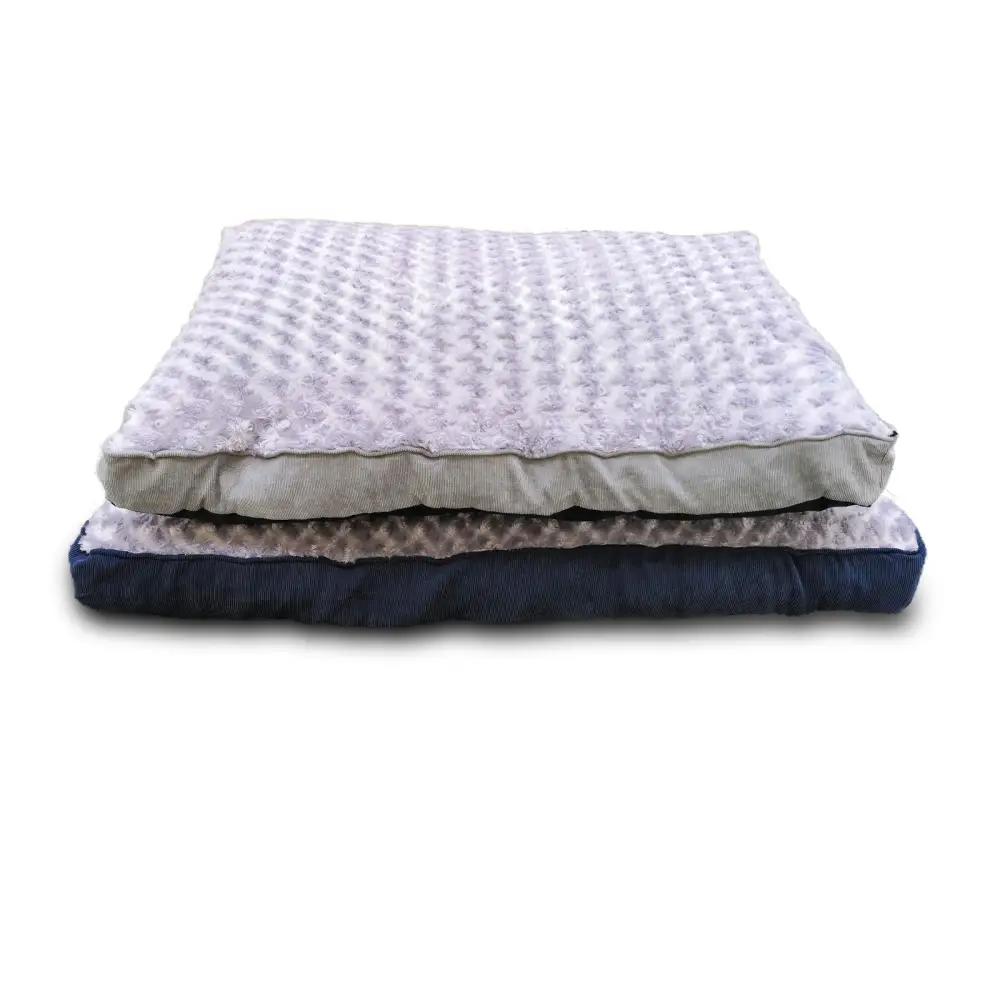YES4PETS Medium Dog Puppy Pad Bed Kennel Mat Cushion Bed 85 x 60 cm Blue / Grey - Pet Care > Dog Supplies > Dog Beds