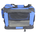 YES4PETS Medium Foldable Pet Dog Puppy Cat Rabbit Soft Crate With Curtain-Blue - Pet Care > Dog Supplies > Dog Carriers