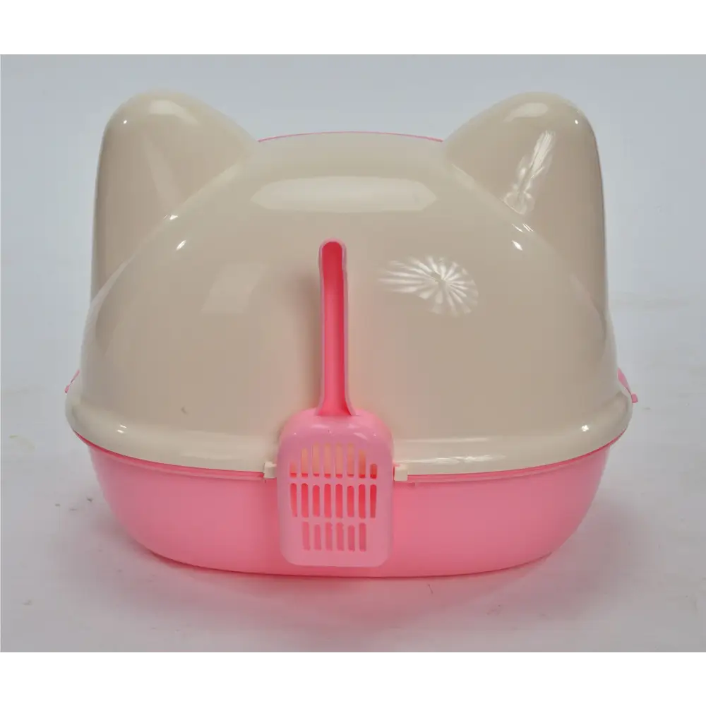YES4PETS Medium Hooded Cat Toilet Litter Box Tray House With Scoop Pink - Pet Care > Cat Supplies > Cat Litter