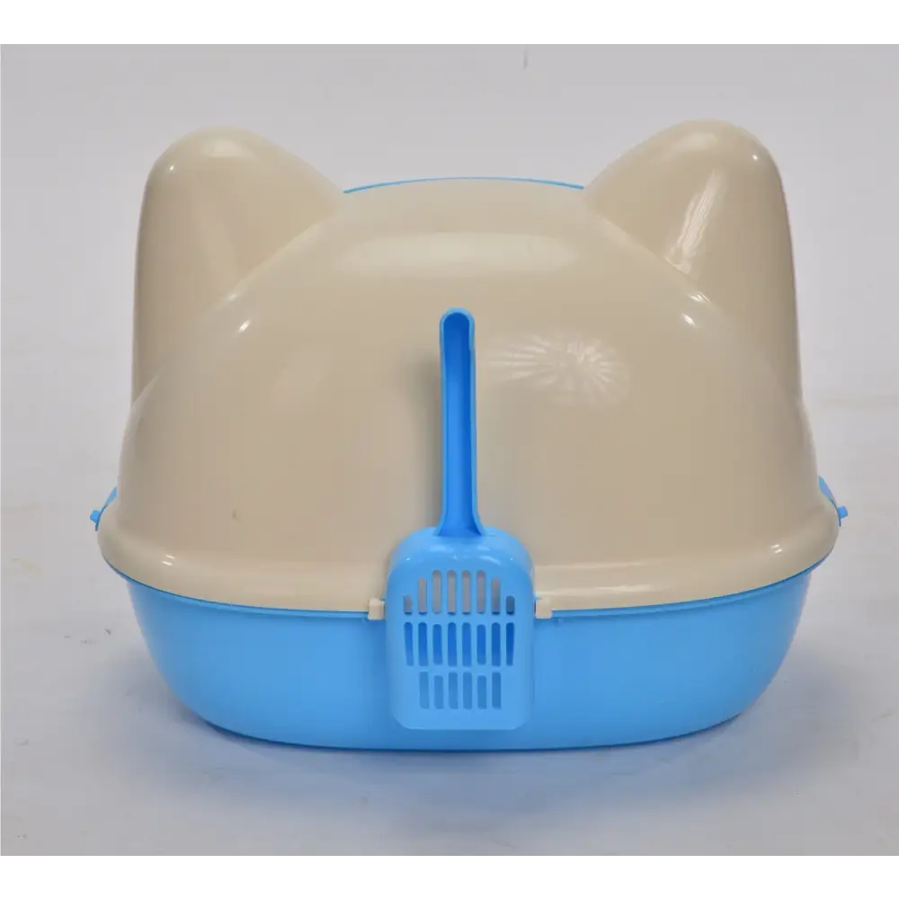 YES4PETS Medium Hooded Cat Toilet Litter Box Tray House With Scoop Blue - Pet Care > Cat Supplies > Cat Litter