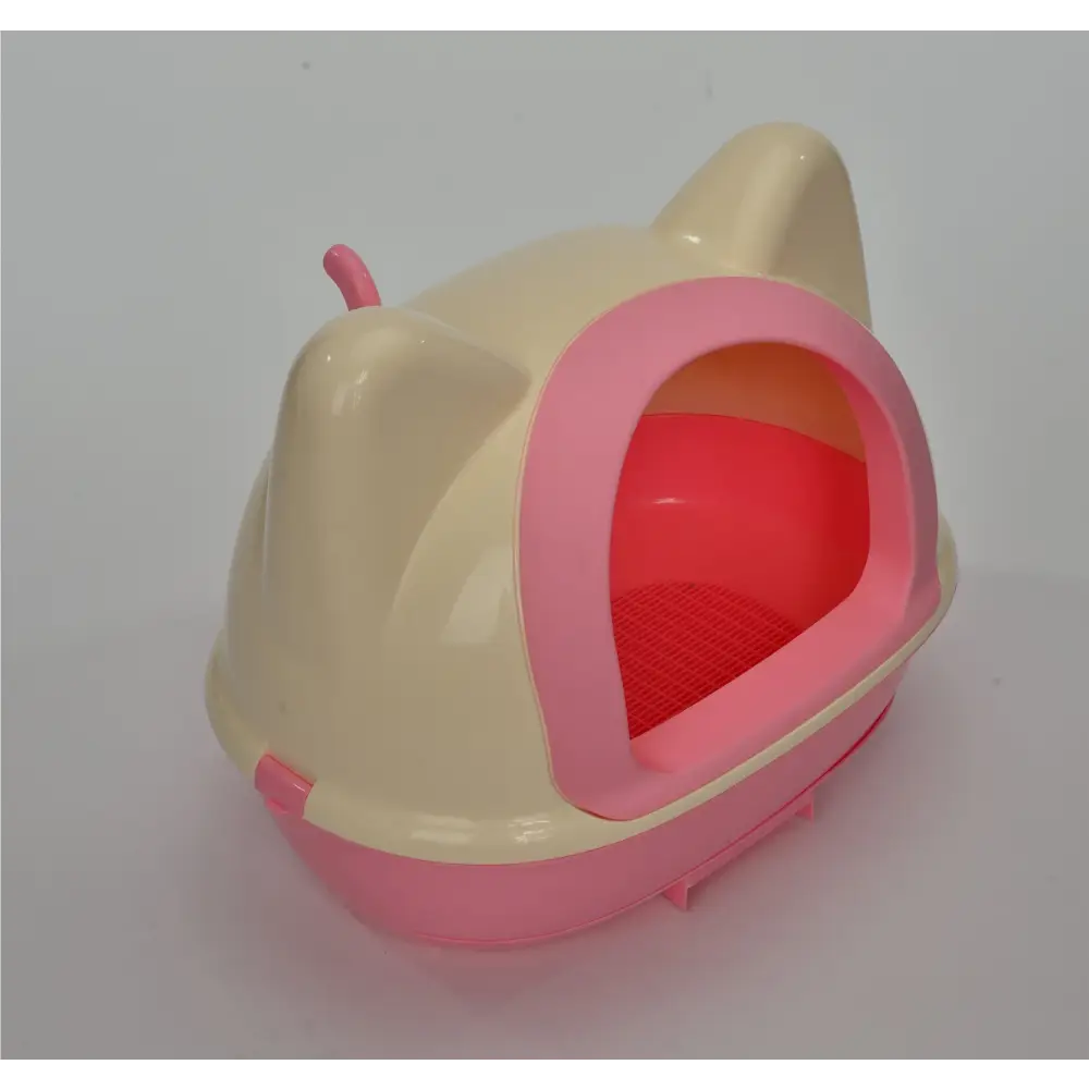 YES4PETS Medium Hooded Cat Toilet Litter Box Tray House With Scoop Pink - Pet Care > Cat Supplies > Cat Litter