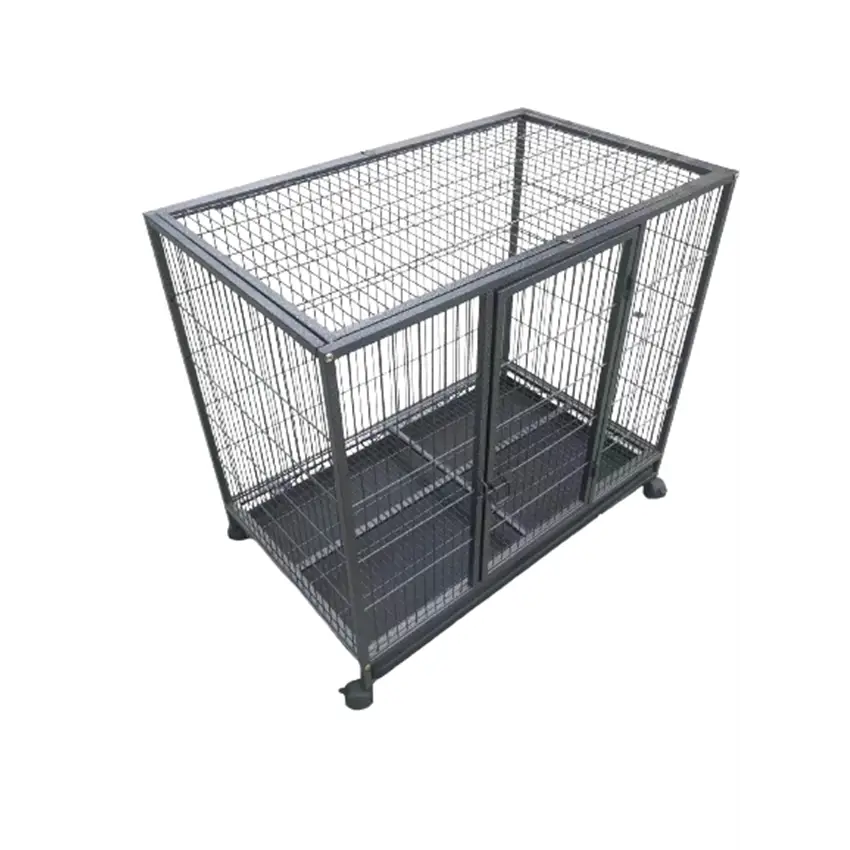 YES4PETS Medium Pet Dog Cat Cage Metal Rabbit Crate Carrier Kennel Wheel & Tray - Pet Care > Coops & Hutches > Small