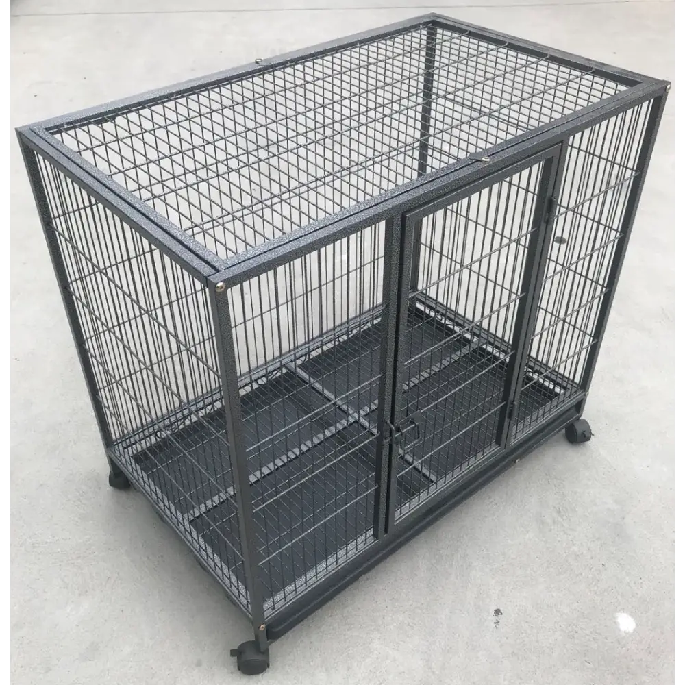YES4PETS Medium Pet Dog Cat Cage Metal Rabbit Crate Carrier Kennel Wheel & Tray - Pet Care > Coops & Hutches > Small