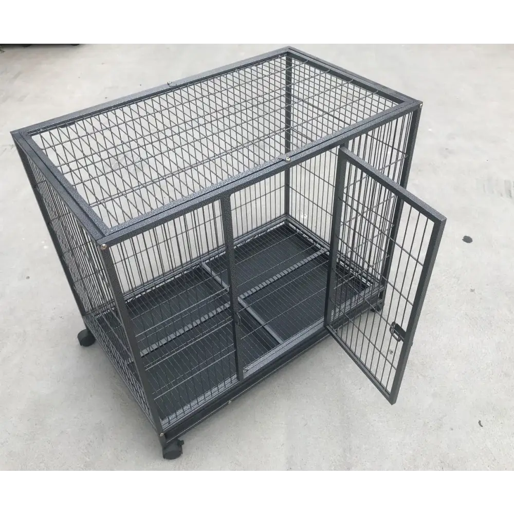 YES4PETS Medium Pet Dog Cat Cage Metal Rabbit Crate Carrier Kennel Wheel & Tray - Pet Care > Coops & Hutches > Small