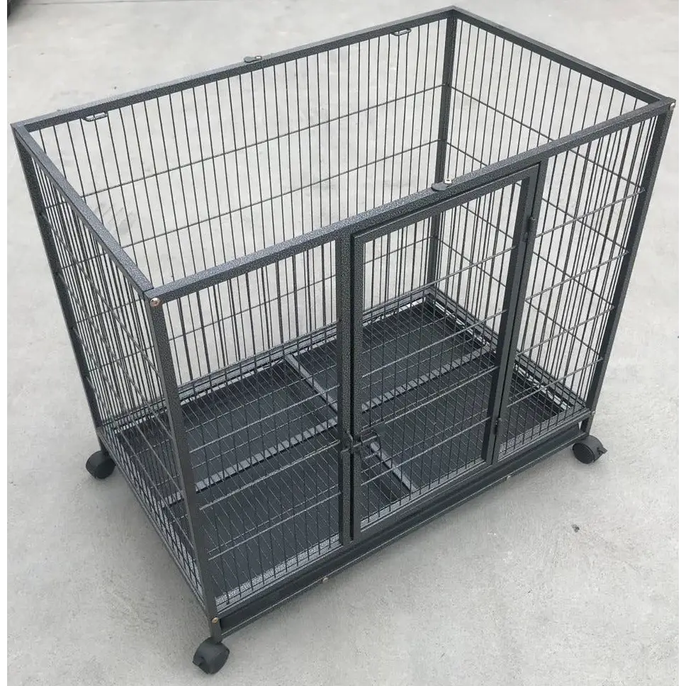 YES4PETS Medium Pet Dog Cat Cage Metal Rabbit Crate Carrier Kennel Wheel & Tray - Pet Care > Coops & Hutches > Small