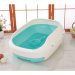 YES4PETS Medium Portable Cat Toilet Litter Box Tray with Scoop and Grid Tray-Blue Green - Pet Care > Cat Supplies > Cat