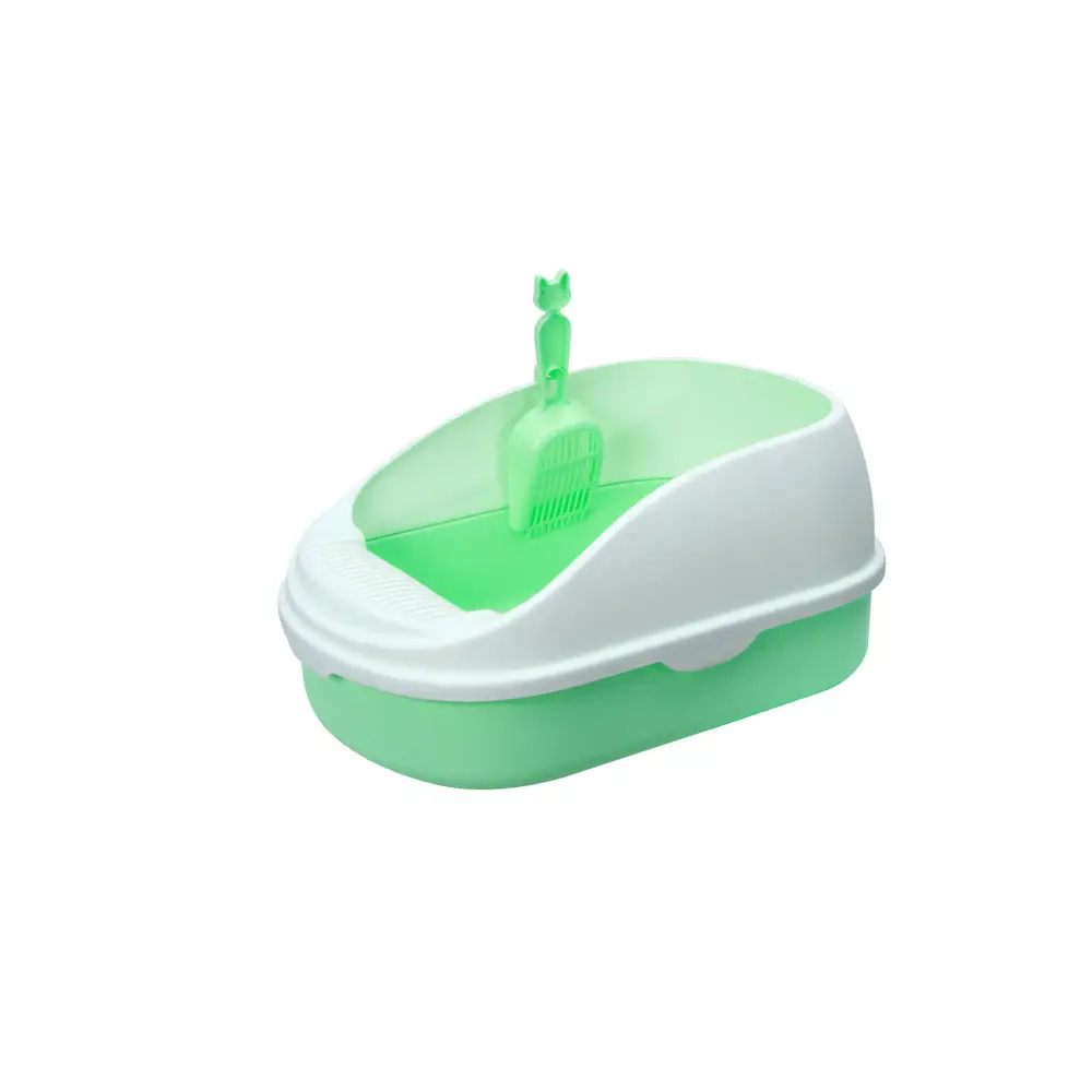 YES4PETS Medium Portable Cat Toilet Litter Box Tray with Scoop Green - Pet Care > Cat Supplies > Cat Litter