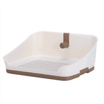 YES4PETS Medium Portable Dog Potty Training Tray Pet Puppy Toilet Trays Loo Pad Mat With Wall Brown - Pet Care > Dog
