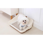 YES4PETS Medium Portable Dog Potty Training Tray Pet Puppy Toilet Trays Loo Pad Mat With Wall Brown - Pet Care > Dog