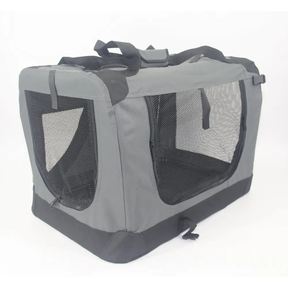 YES4PETS Medium Portable Foldable Dog Cat Puppy Rabbit Soft Crate Carrier-Grey - Pet Care > Cat Supplies > Cat Carriers