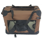 YES4PETS Medium Portable Foldable Dog Cat Puppy Soft Crate-Brown - Pet Care > Dog Supplies > Dog Carriers & Crates