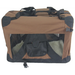 YES4PETS Medium Portable Foldable Dog Cat Puppy Soft Crate-Brown - Pet Care > Dog Supplies > Dog Carriers & Crates
