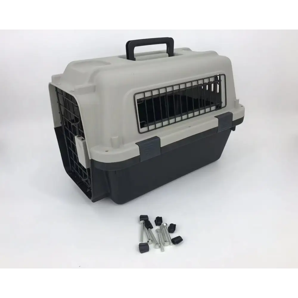 YES4PETS Medium Portable Pet Dog Cat Carrier Travel Bag Cage House Safety Lockable Kennel Grey - Pet Care > Dog