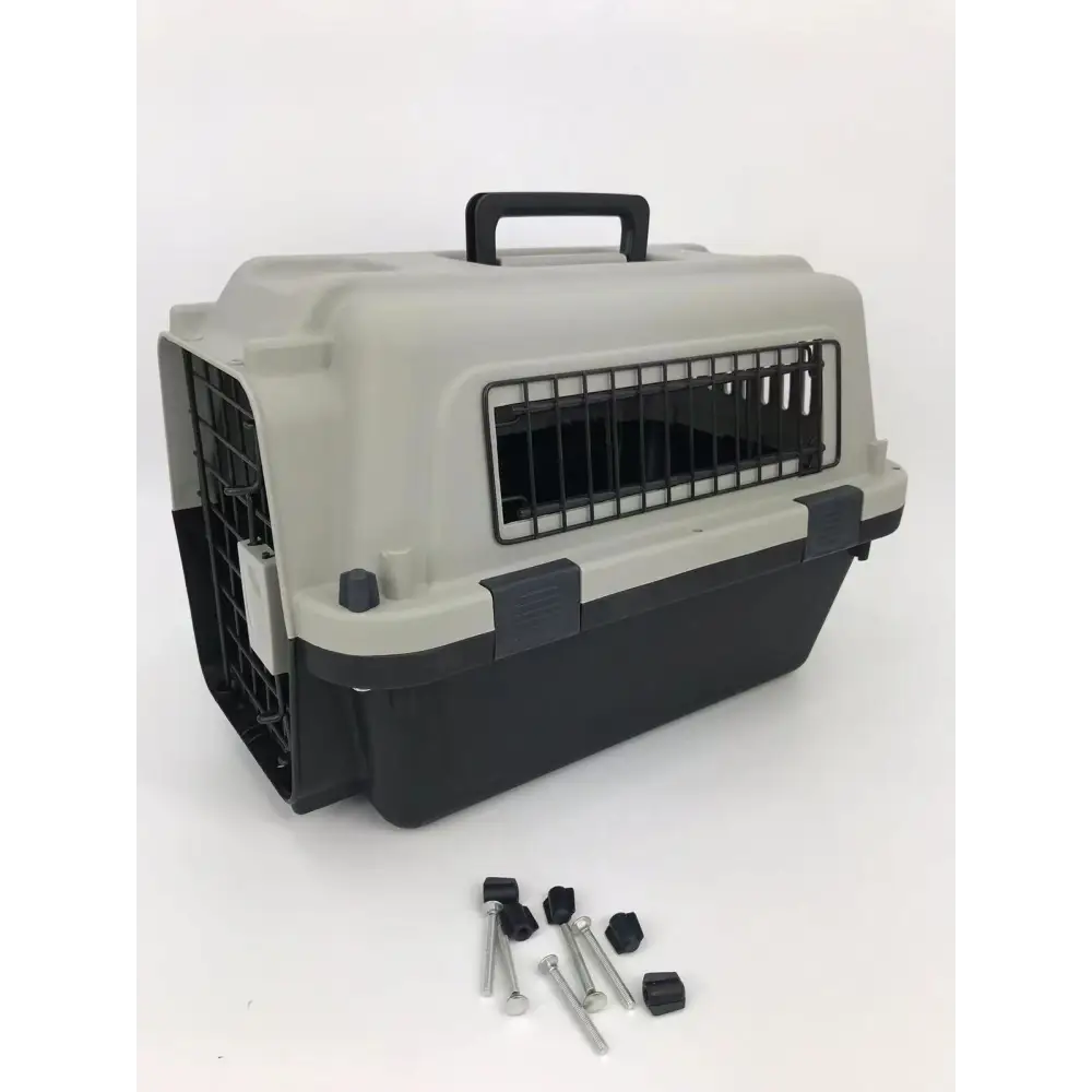 YES4PETS Medium Portable Pet Dog Cat Carrier Travel Bag Cage House Safety Lockable Kennel Grey - Pet Care > Dog