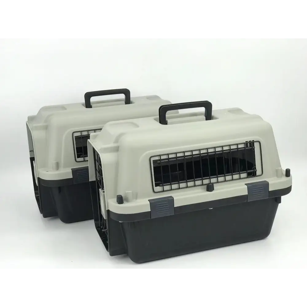 YES4PETS Medium Portable Pet Dog Cat Carrier Travel Bag Cage House Safety Lockable Kennel Grey - Pet Care > Dog