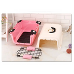 YES4PETS Medium Portable Plastic Dog Cat Pet Pets Carrier Travel Cage With Tray-Pink - Pet Care > Dog Supplies > Dog