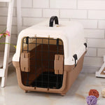 YES4PETS Medium Portable Plastic Dog Cat Pet Pets Carrier Travel Cage With Tray-Brown - Pet Care > Dog Supplies > Dog