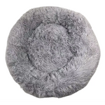 YES4PETS Medium Round Calming Plush Cat Dog Bed Comfy Puppy Fluffy Bedding Little Grey - Pet Care > Dog Supplies > Dog