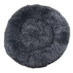 YES4PETS Medium Round Calming Plush Cat Dog Bed Comfy Puppy Fluffy Bedding Dark Grey - Pet Care > Dog Supplies > Dog