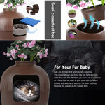 YES4PETS Multifunctional Cat Litter Box Pet Cat House Semi-Enclosed Brown - Pet Care > Cat Supplies > Cat Litter