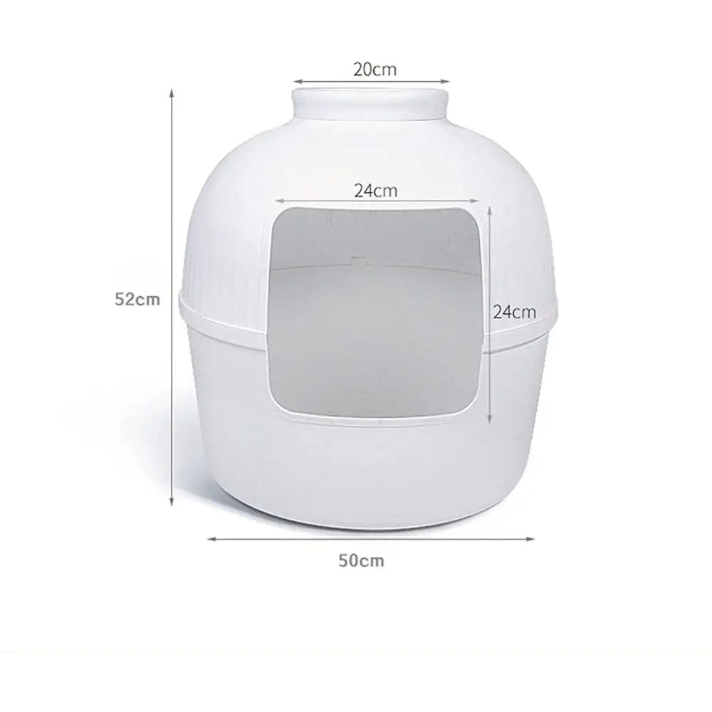 YES4PETS Multifunctional Cat Litter Box Pet Cat House Semi-Enclosed White - Pet Care > Cat Supplies > Cat Litter