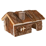 YES4PETS Natural Wooden Hamster Wooden House Small Pet Hideout with Chimney - Pet Care > Coops & Hutches > Small Animal
