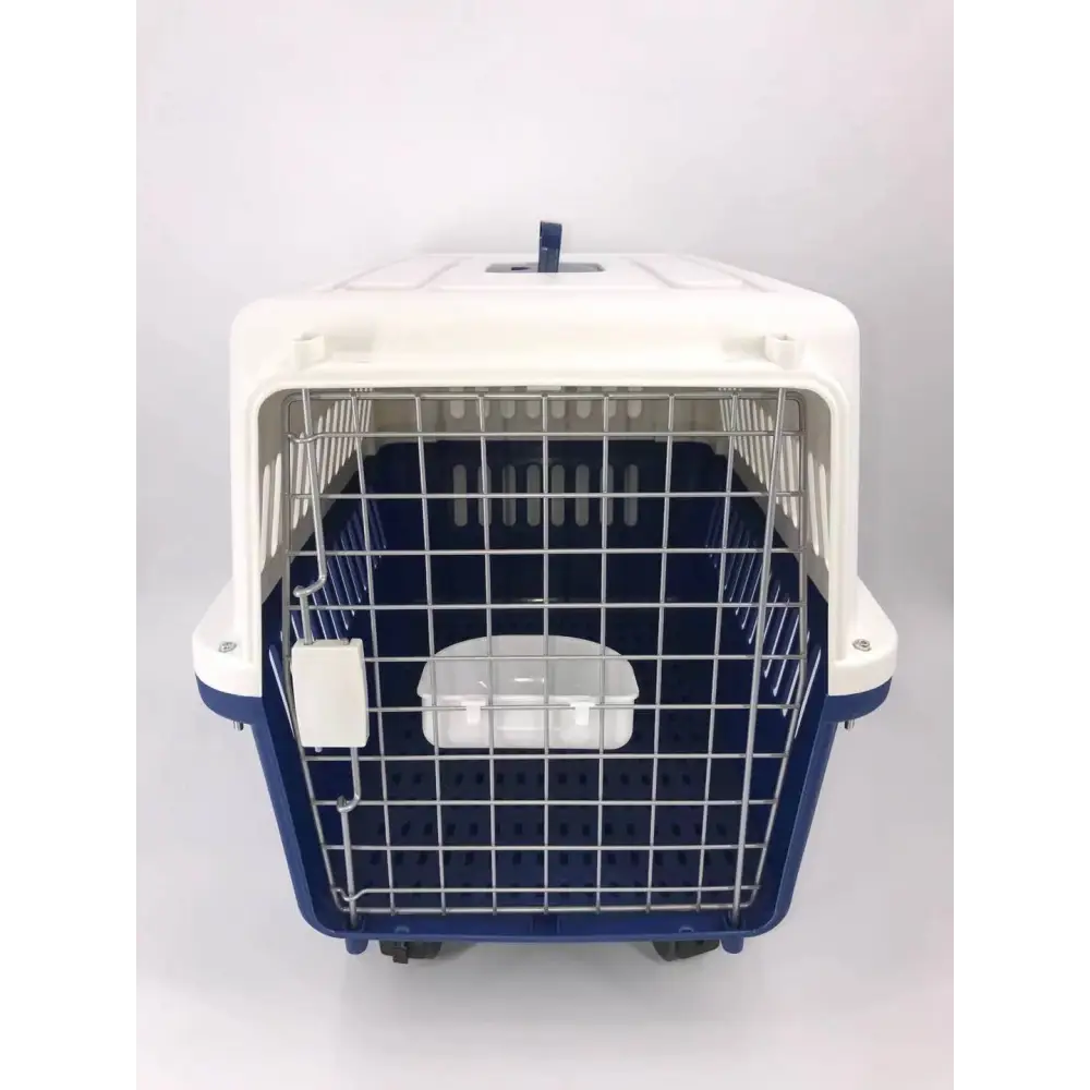 YES4PETS Navy XXL Dog Puppy Cat Crate Pet Carrier Cage W Tray Bowl & Removable Wheels - Pet Care > Cat Supplies > Cat