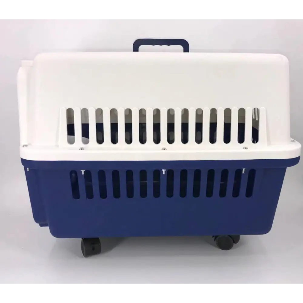 YES4PETS Navy XXL Dog Puppy Cat Crate Pet Carrier Cage W Tray Bowl & Removable Wheels - Pet Care > Cat Supplies > Cat
