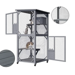 YES4PETS Pet Cat Shelter Condo with Escape Door Wooden Kitten Cage House - Pet Care > Cat Supplies > Cat Furniture