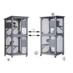 YES4PETS Pet Cat Shelter Condo with Escape Door Wooden Kitten Cage House - Pet Care > Cat Supplies > Cat Furniture