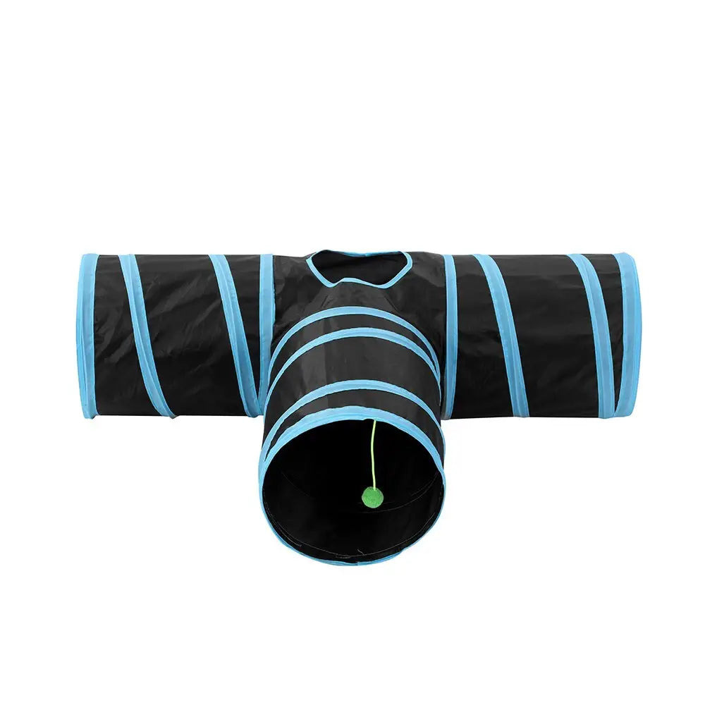 YES4PETS Pet Cat Toys Tri-Tunnel Collapsible Tent Training Play Kitten Rabbit Tubes - Pet Care > Cat Supplies > Cat