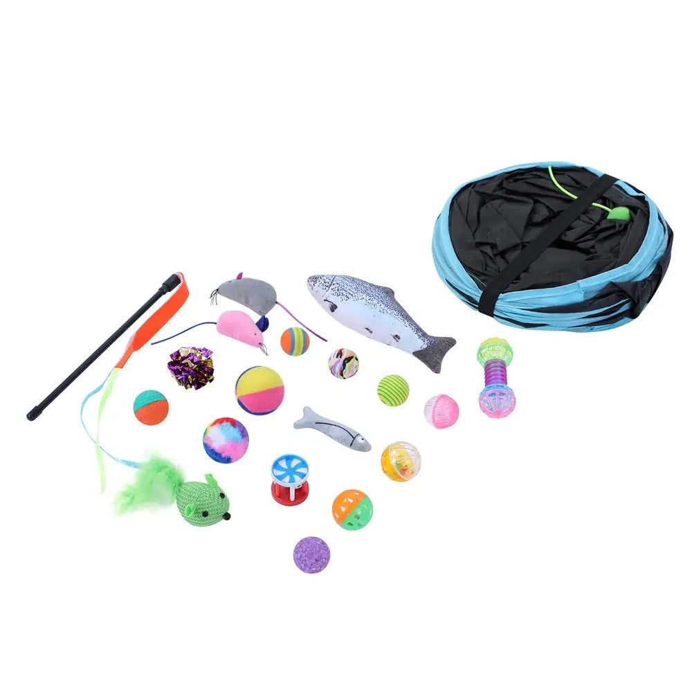 YES4PETS Pet Cat Toys Tri-Tunnel Collapsible Tent Training Play Kitten Rabbit Tubes - Pet Care > Cat Supplies > Cat