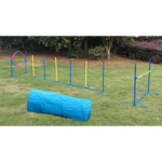 YES4PETS Portable Dog Puppy Training Practice Weave Poles Agility Post Exercise Tunnel Jump Tyre Set - Pet Care > Dog