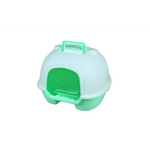 YES4PETS Portable Hooded Cat Kitten Toilet Litter Box Tray House with Handle and Scoop Green - Pet Care > Cat Supplies