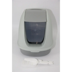YES4PETS Portable Hooded Cat Toilet Litter Box Tray House with Handle and Scoop Grey - Pet Care > Cat Supplies > Cat
