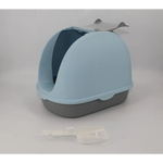 YES4PETS Portable Hooded Cat Toilet Litter Box Tray House with Handle and Scoop Blue - Pet Care > Cat Supplies > Cat