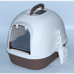 YES4PETS Portable Hooded Cat Toilet Litter Box Tray House with Handle and Scoop Brown - Pet Care > Cat Supplies > Cat