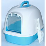 YES4PETS Portable Hooded Cat Toilet Litter Box Tray House with Handle and Scoop Blue - Pet Care > Cat Supplies > Cat