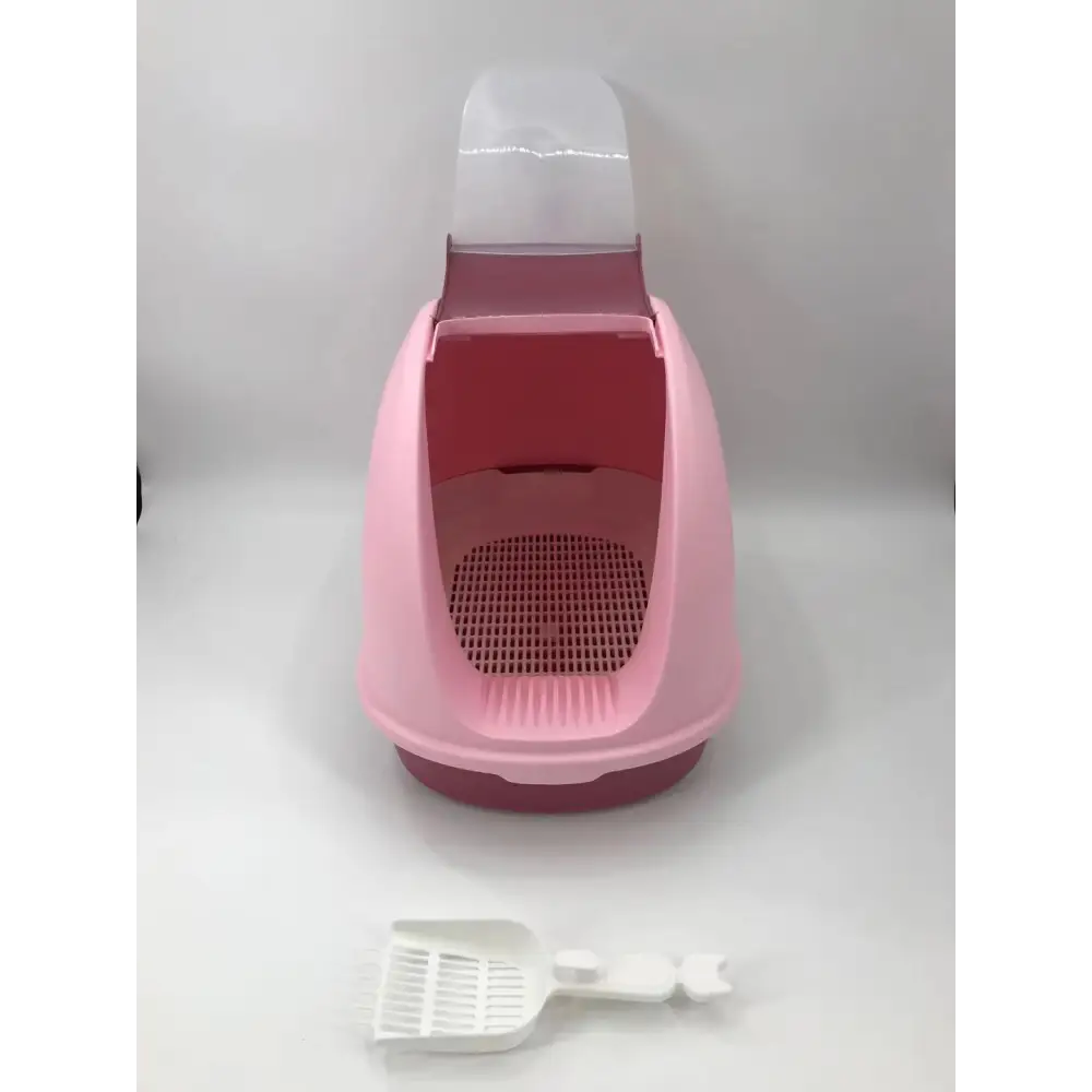 YES4PETS Portable Hooded Cat Toilet Litter Box Tray House With Scoop and Grid Tray Pink - Pet Care > Cat Supplies > Cat