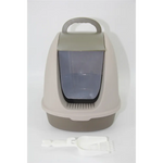 YES4PETS Portable Hooded Cat Toilet Litter Box Tray House with Scoop and Grid Tray Brown - Pet Care > Cat Supplies >