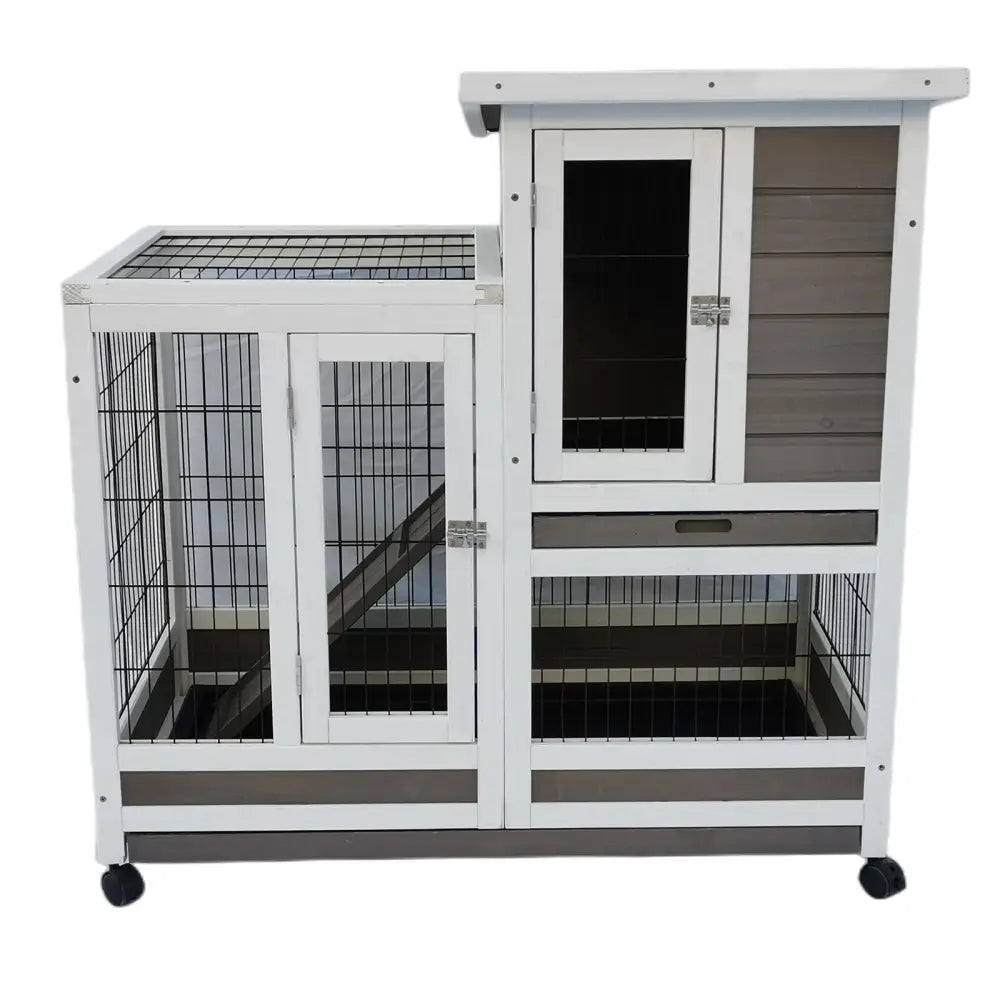 YES4PETS Rabbit Hutch House Cage Guinea Pig Ferret Cage With Wheels - Pet Care > Coops & Hutches > Small Animal