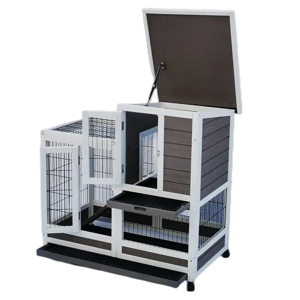 YES4PETS Rabbit Hutch House Cage Guinea Pig Ferret Cage With Wheels - Pet Care > Coops & Hutches > Small Animal